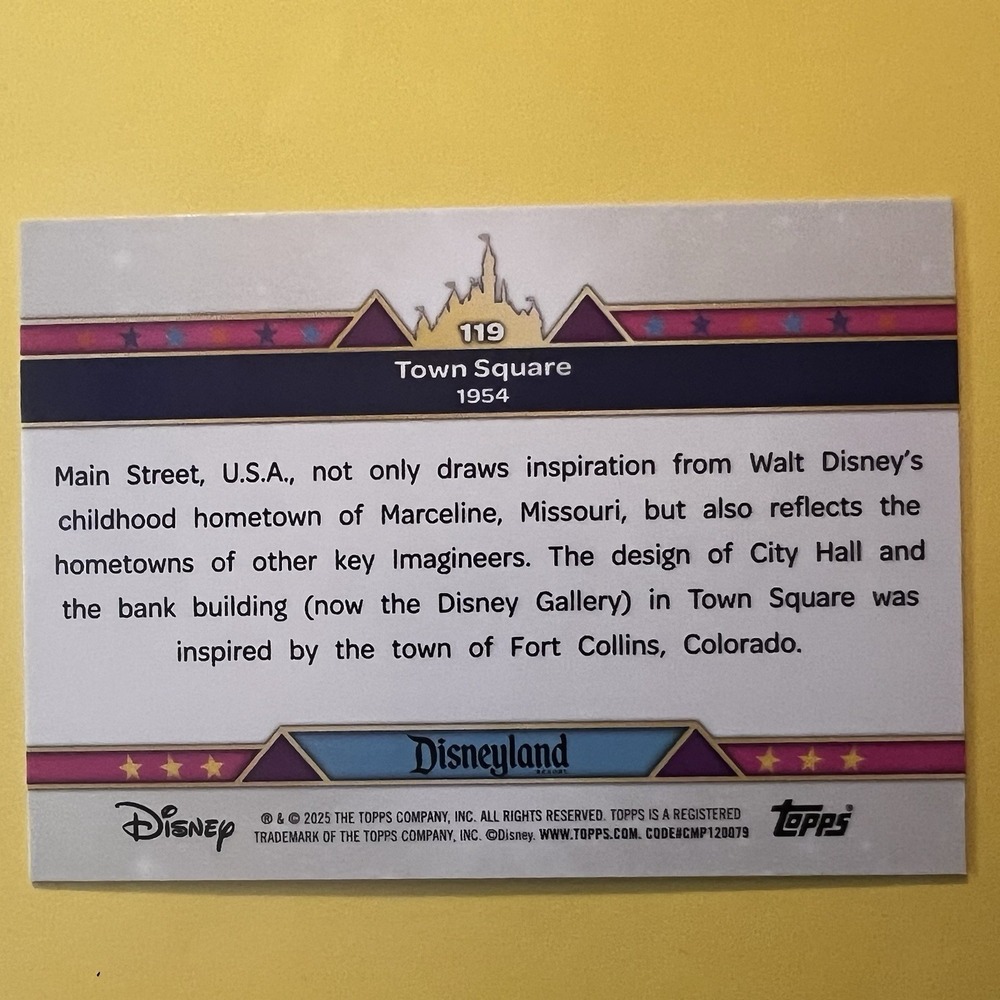 2025 Topps Disneyland Resort 70th Anniversary‎ Concept Art Carnation Café #121 - Picture 3 of 3